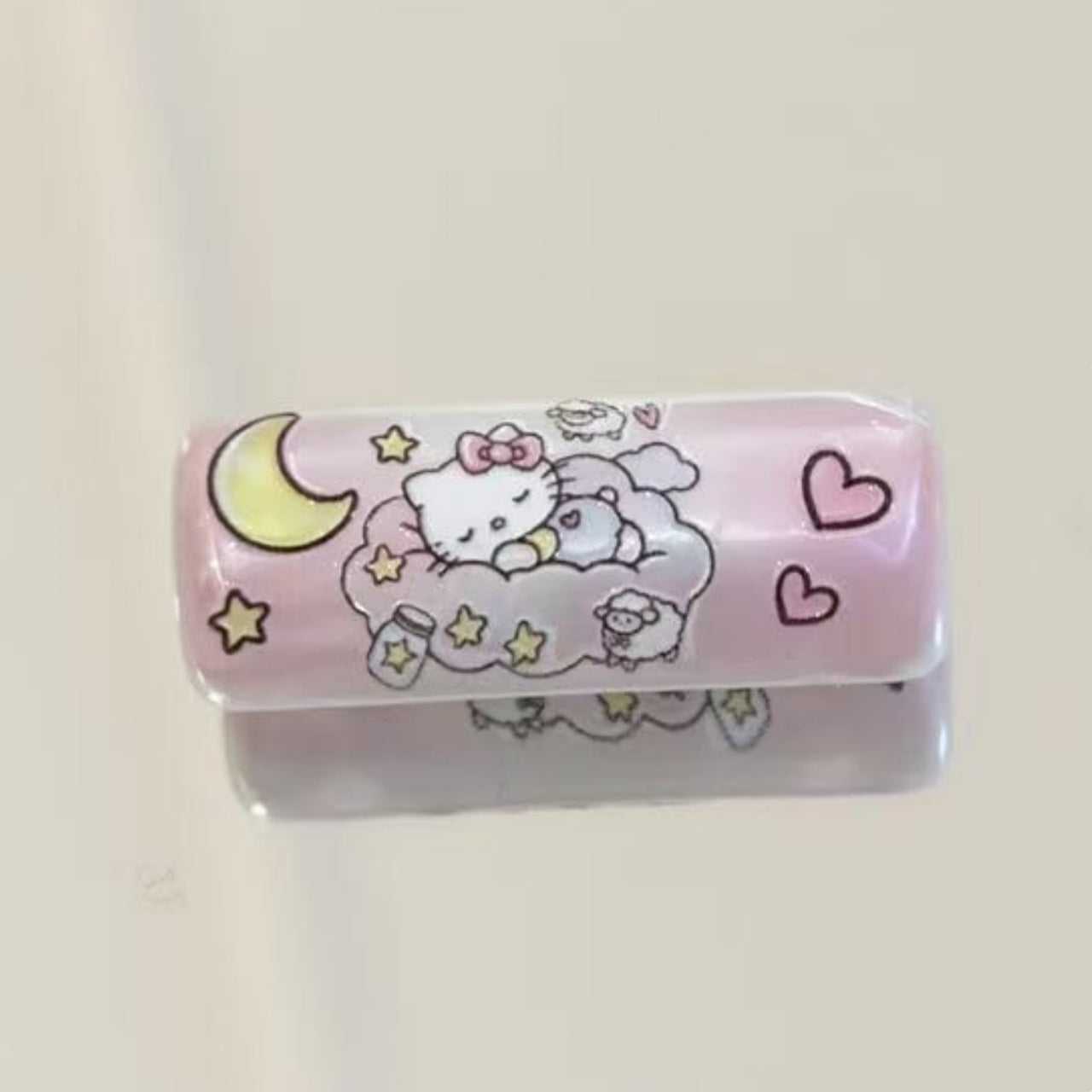 6.15NEW【P106】夢のつながり（浮き彫り四つ穴柱形パーツ、ストラップやキーホルダーなど用、アクリル製、約1×3.5cm）