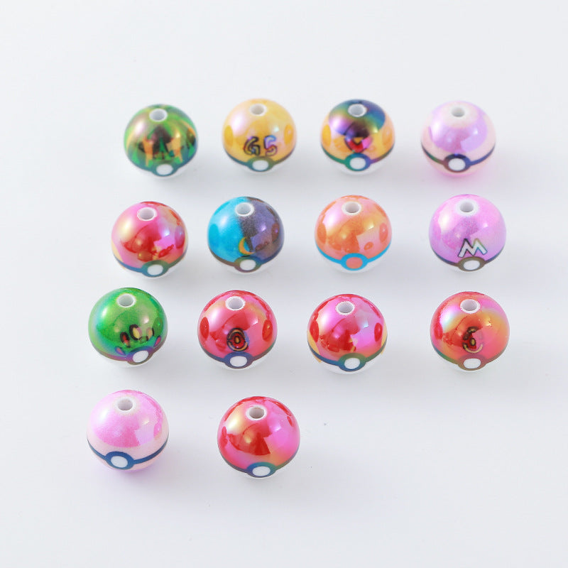 5.22NEW【T177】ポケモンボール（約10種類ミックス、アクリル、16ｍｍ）