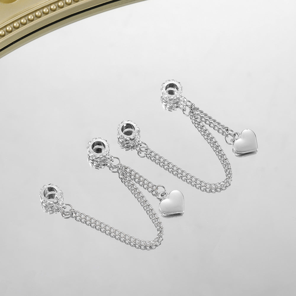 ♥人気♥10.13再入荷と（段階式割引あり）【P066】チェーン付きロンデル・流蘇（ブレスレットやストラップなどのDIYパーツ）