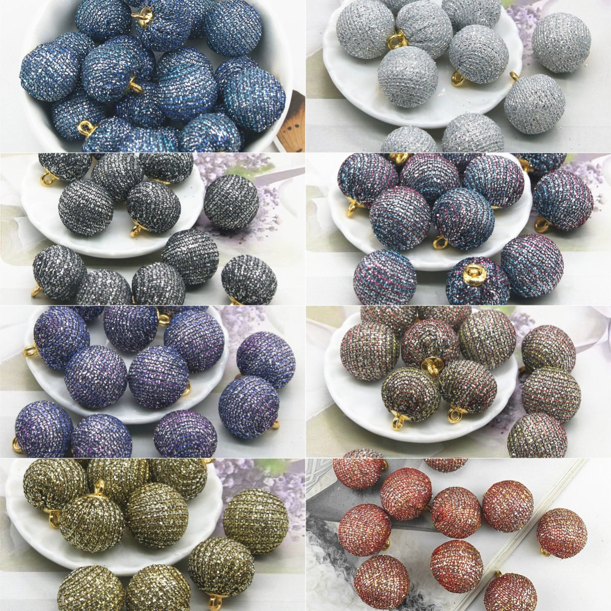 12.22NEW【T110】キラキラボール（カン付き、15ｍｍ、ミックスと単品あり）
