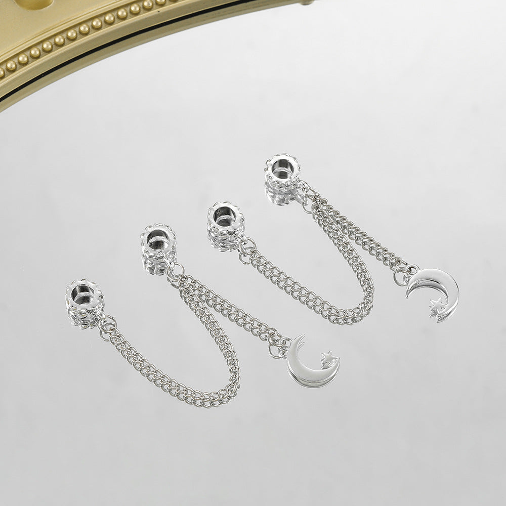 ♥人気♥10.13再入荷と（段階式割引あり）【P066】チェーン付きロンデル・流蘇（ブレスレットやストラップなどのDIYパーツ）