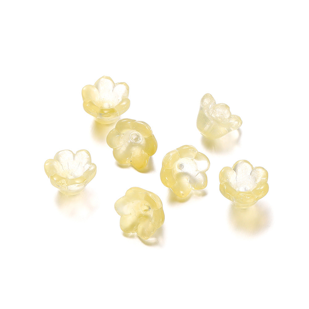 ♥人気♥6.18新色黄緑追加【T132】ガラス鈴蘭単色集合（約7×12ｍｍ）