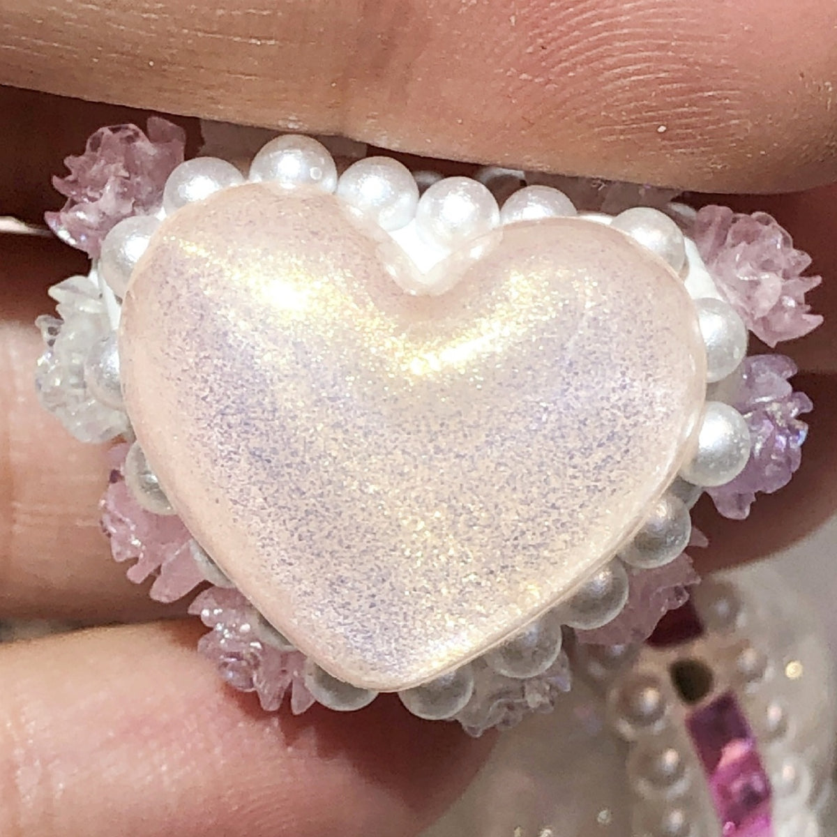 9.20NEW【T197】ハート型お花ボール（両面立体、约22*27mm）