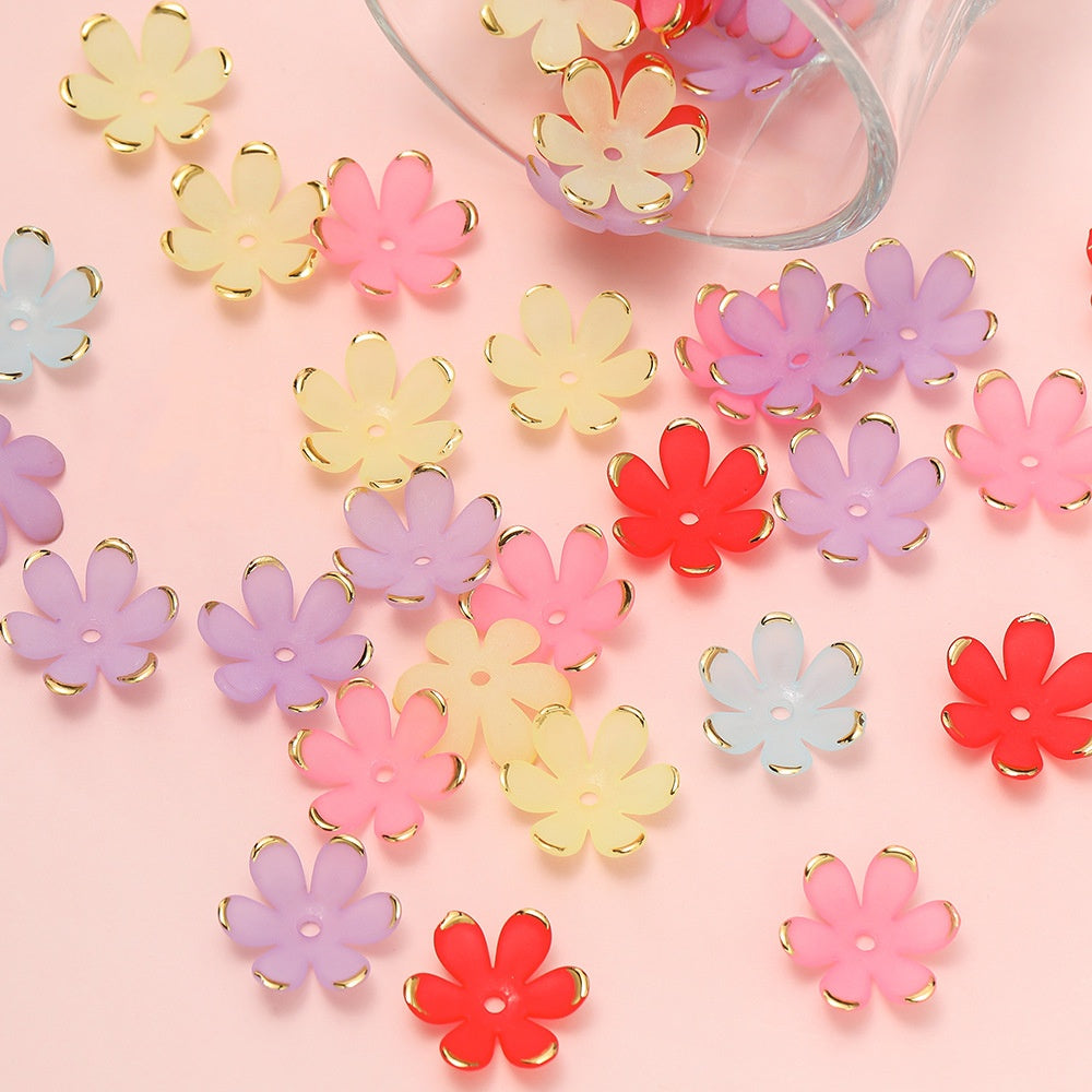 ♥人気♥1.5再入荷あり【T114】マットサクラ（金の縁、アクリル、18.5*20.5mm）