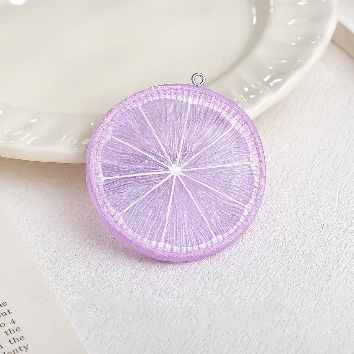7.17再入荷♥段階式割引有り♥【T189】レモンスライス（♥夜光♥アクリルチャーム、約53*50mm）