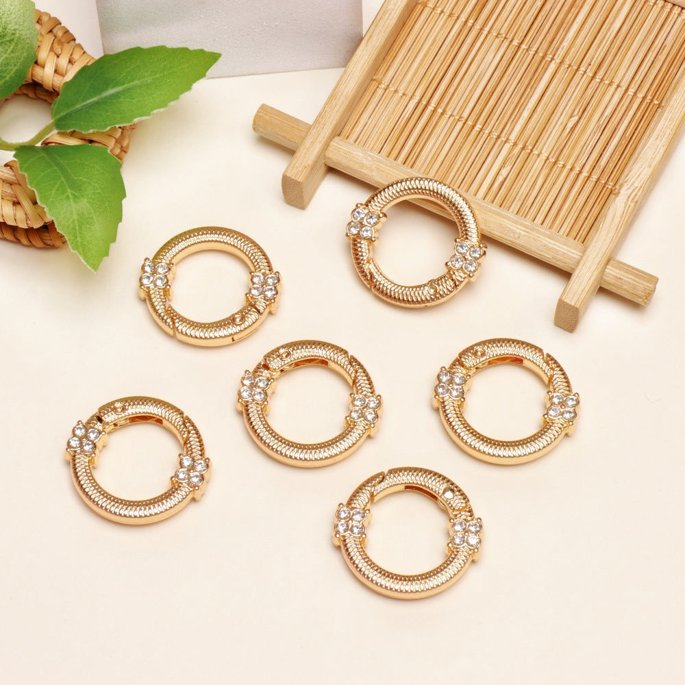 11.14更新あり（段階式割引あり）【P011】ダイヤ付き合金カラビナ（円形）