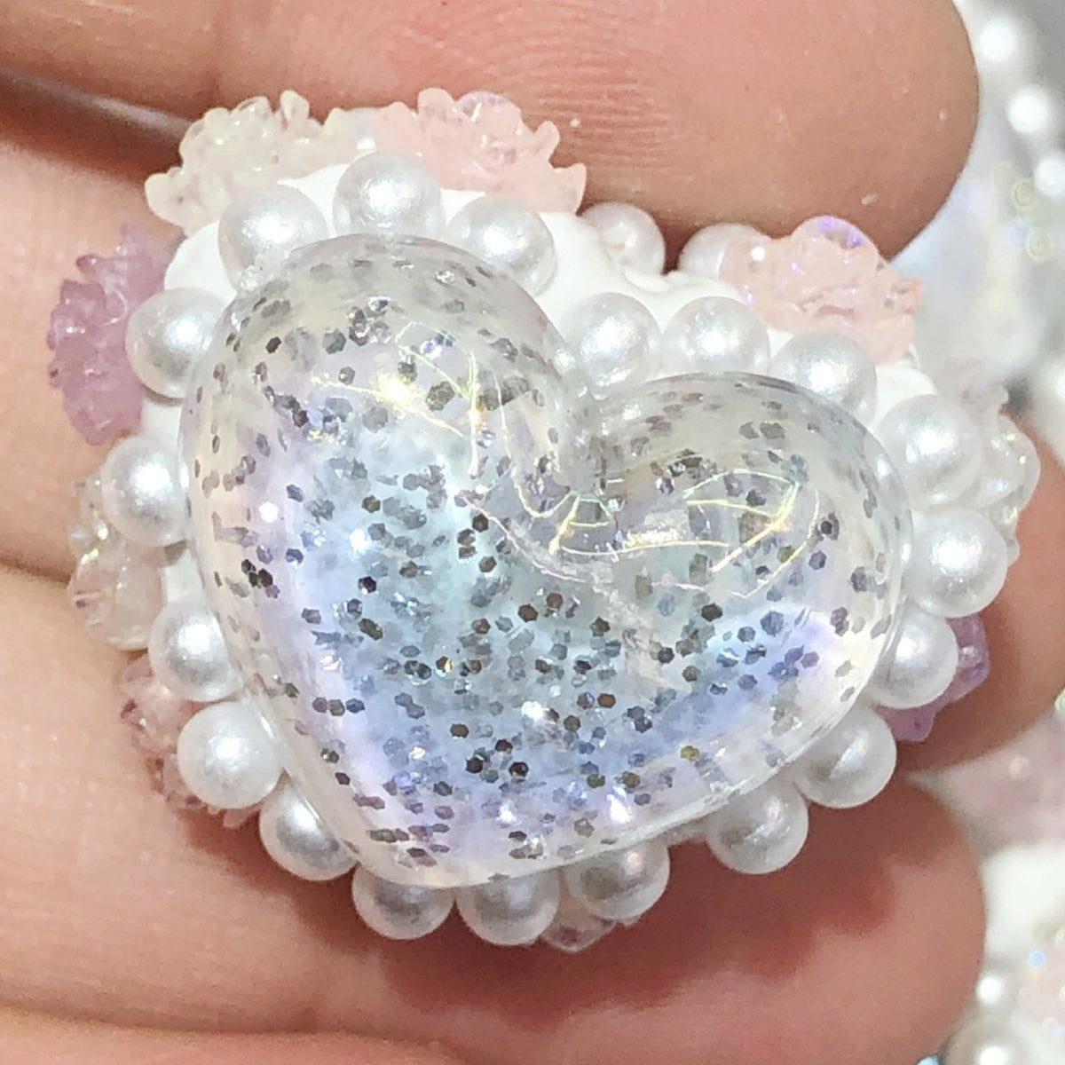 9.20NEW【T197】ハート型お花ボール（両面立体、约22*27mm）