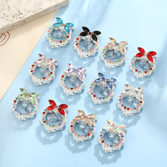 9.7NEW【P116】蝶々リングビーズパーツ（ジルコニア・合金、約2.4*2.7*1.1ｍｍ、8.6g）