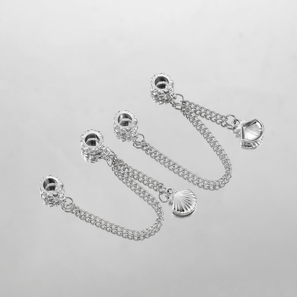 ♥人気♥10.13再入荷と（段階式割引あり）【P066】チェーン付きロンデル・流蘇（ブレスレットやストラップなどのDIYパーツ）