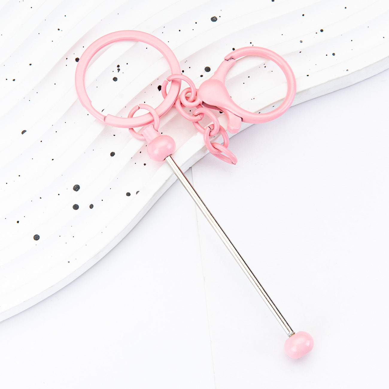 4.21再入荷♥段階式割引♥【P099】DIYビーズキーホルダー（約14.8×3cm、2つカラビナ付き）