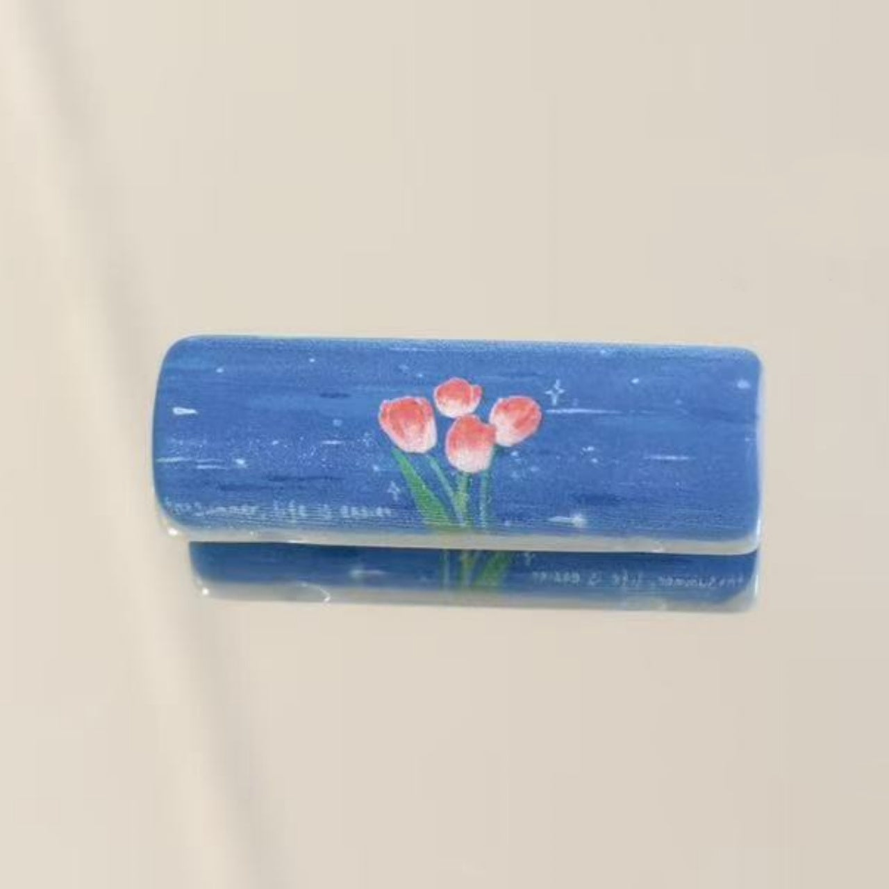 6.15NEW【P106】夢のつながり（浮き彫り四つ穴柱形パーツ、ストラップやキーホルダーなど用、アクリル製、約1×3.5cm）