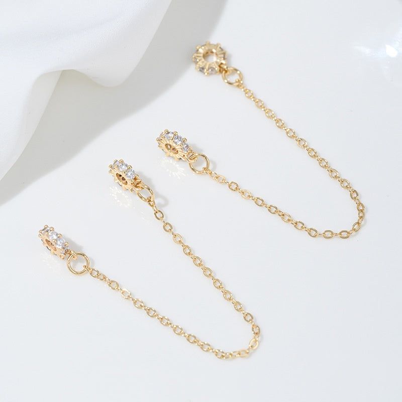 8.17NEW【P113】高品質チェーン付きロンデル（色落ちにくい、ロンデル直径約5～7ｍｍ、チェーン長さ約94ｍｍ）