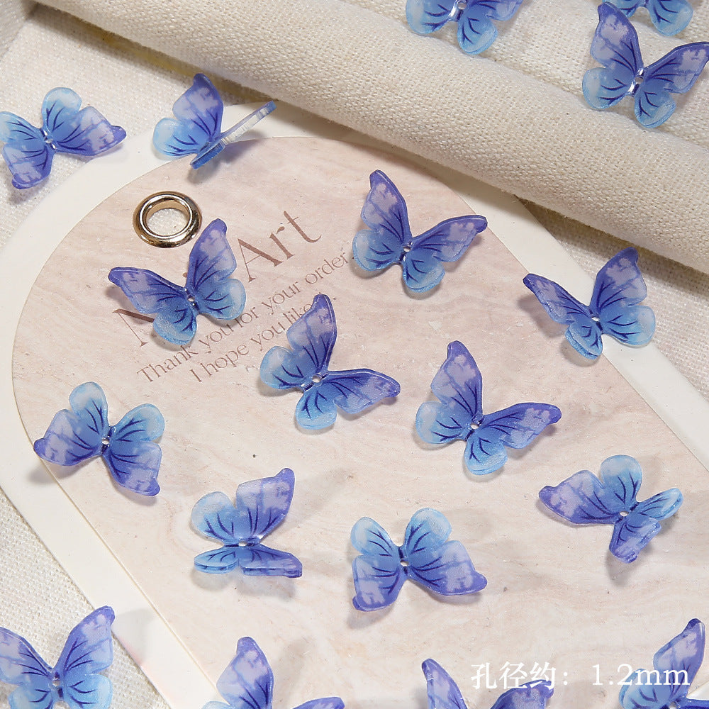 6.5NEW♥段階式割引有り♥【T181】精霊蝶（樹脂リアル蝶々、15*18ｍｍ）