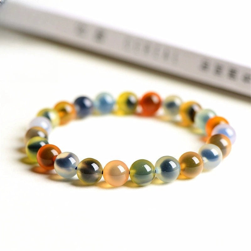 12.11NEW【C145】パッションフルーツ（二重カラフルアゲート、魔除け・健康・前向き、8mm）