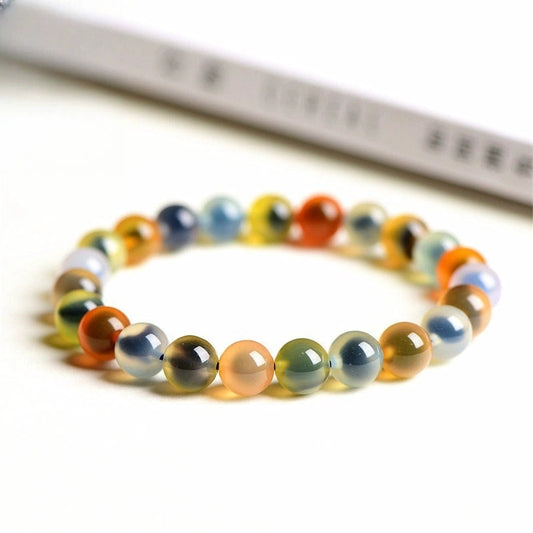 12.11NEW【C145】パッションフルーツ（二重カラフルアゲート、魔除け・健康・前向き、8mm）