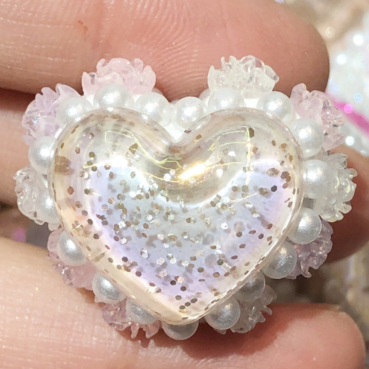 9.20NEW【T197】ハート型お花ボール（両面立体、约22*27mm）