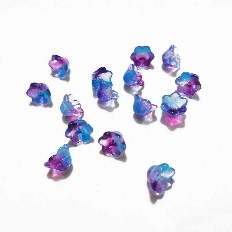 ♥人気♥6.18新色黄緑追加【T132】ガラス鈴蘭単色集合（約7×12ｍｍ）