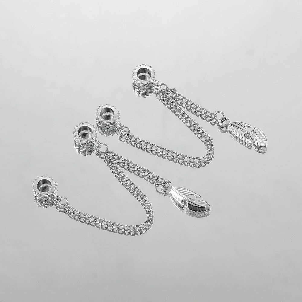 ♥人気♥10.13再入荷と（段階式割引あり）【P066】チェーン付きロンデル・流蘇（ブレスレットやストラップなどのDIYパーツ）