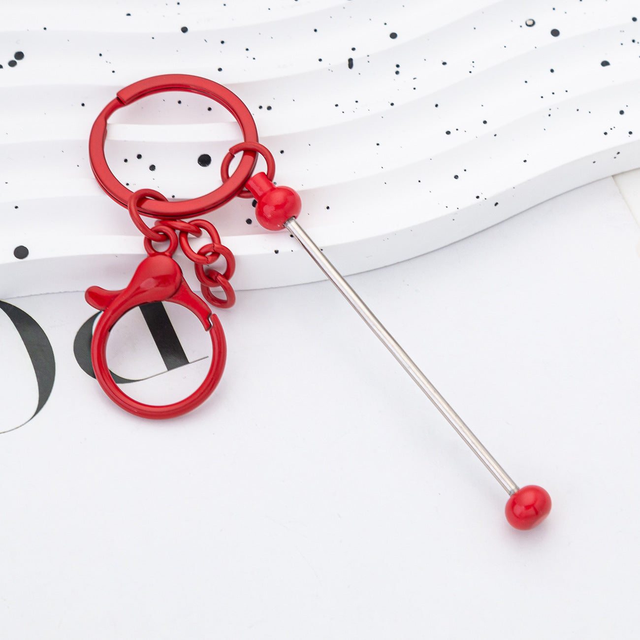 4.21再入荷♥段階式割引♥【P099】DIYビーズキーホルダー（約14.8×3cm、2つカラビナ付き）
