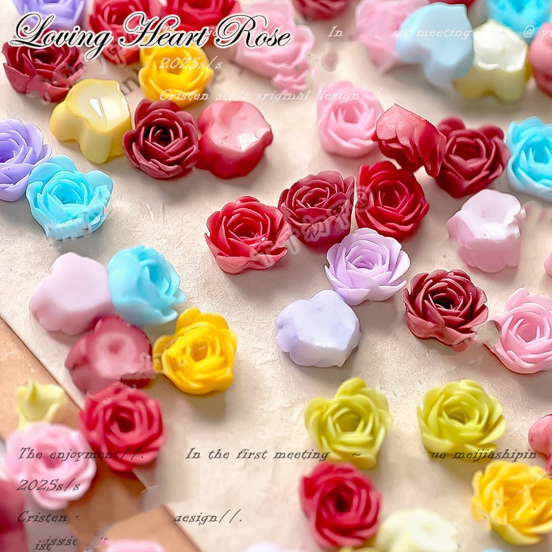 4.7NEW【L079】小さな恋心（夜光ソフトハートバラ新色9色、約7.9×7.2mm）