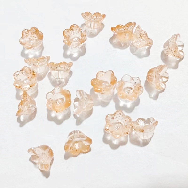 ♥人気♥6.18新色黄緑追加【T132】ガラス鈴蘭単色集合（約7×12ｍｍ）