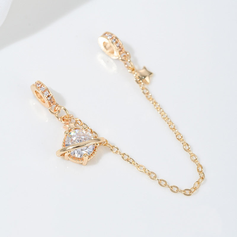 8.17NEW【P113】高品質チェーン付きロンデル（色落ちにくい、ロンデル直径約5～7ｍｍ、チェーン長さ約94ｍｍ）
