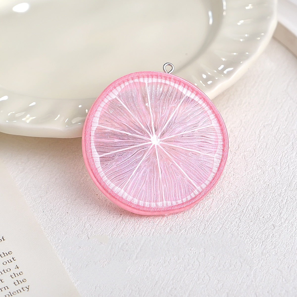 7.17再入荷♥段階式割引有り♥【T189】レモンスライス（♥夜光♥アクリルチャーム、約53*50mm）