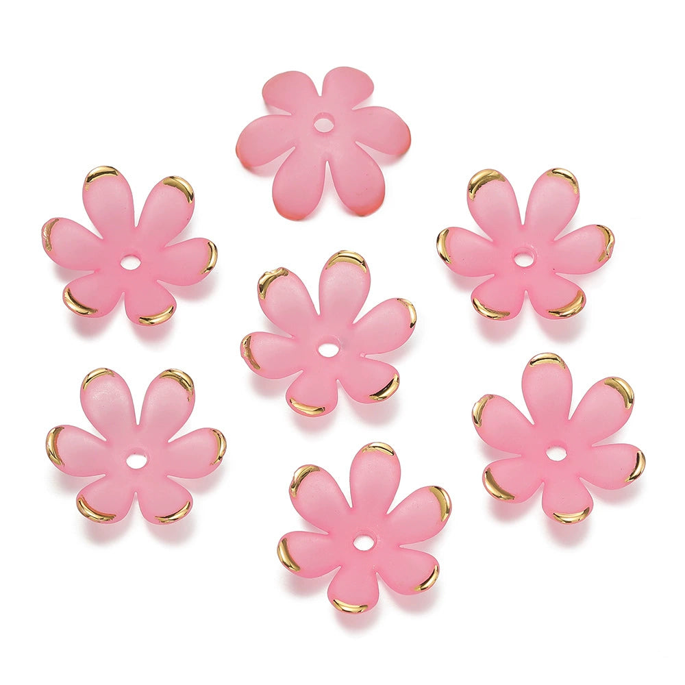 ♥人気♥1.5再入荷あり【T113】マットサクラ（金の縁、アクリル、18.5*20.5mm）