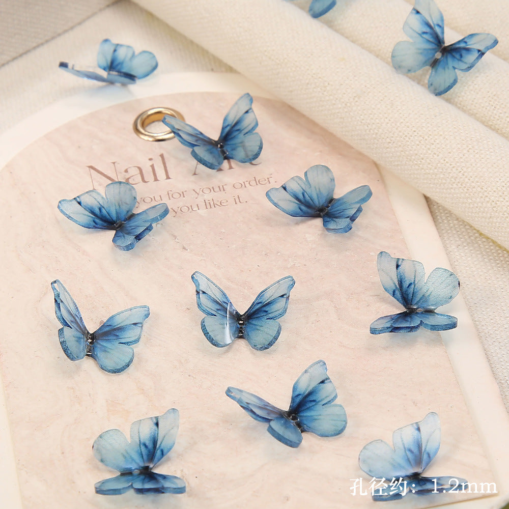 6.5NEW♥段階式割引有り♥【T181】精霊蝶（樹脂リアル蝶々、15*18ｍｍ）