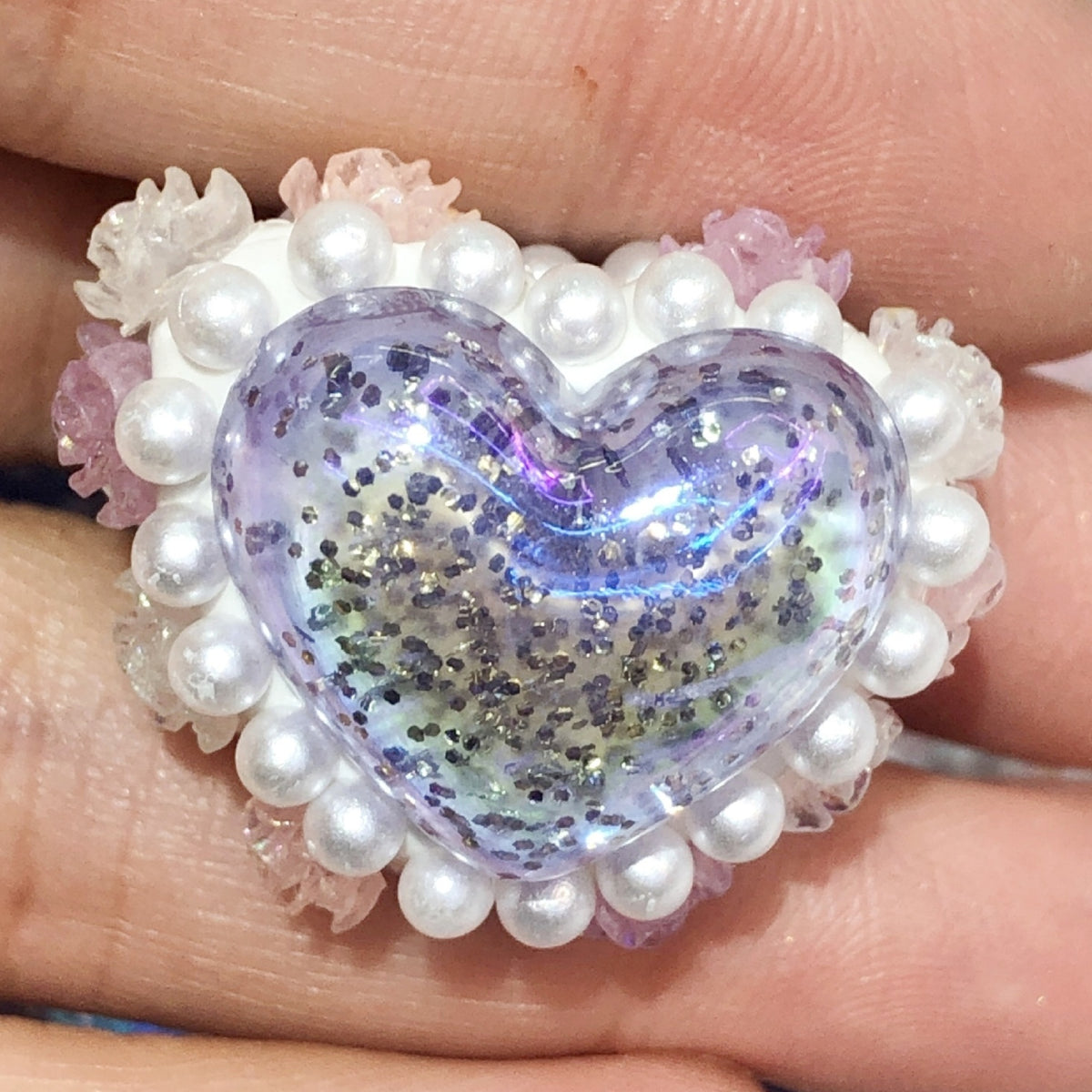 9.20NEW【T197】ハート型お花ボール（両面立体、约22*27mm）