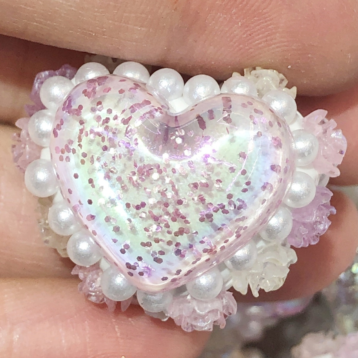 9.20NEW【T197】ハート型お花ボール（両面立体、约22*27mm）