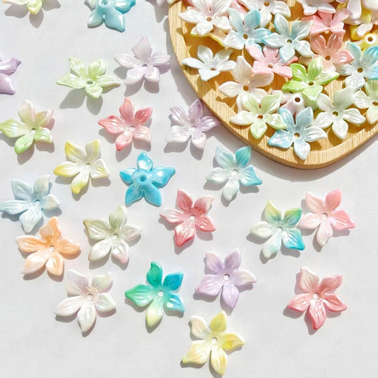 4.3NEW♥段階式割引♥【T148】バウヒニアの花国（2種類ミックスあり、グラデーションカラー、直径約20mm、アクリル製、花リース用）