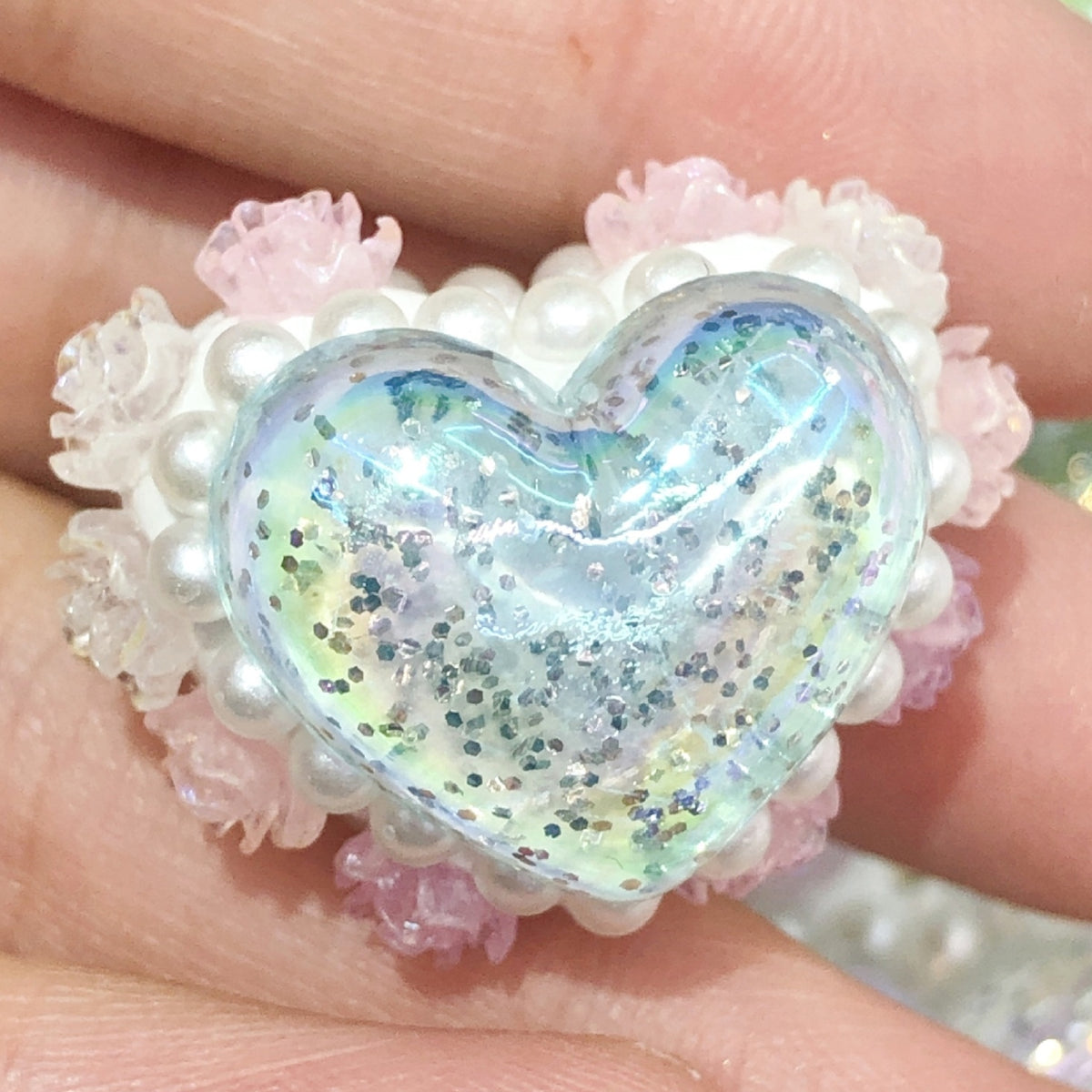 9.20NEW【T197】ハート型お花ボール（両面立体、约22*27mm）