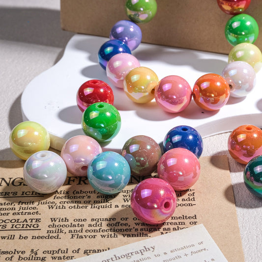11.4NEW【T093】キャンディービーズ（オーロラ加工、16ｍｍカンなし、カラフル約20色）