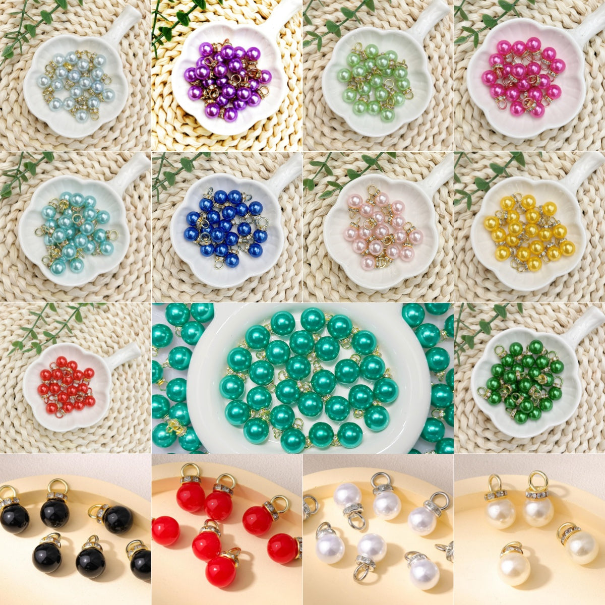 ♥人気♥12.18再入荷と新色あり【T060】（段階式割引あり）パールビーズ（ラメ付きカン付き）