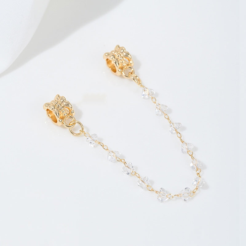 8.17NEW【P113】高品質チェーン付きロンデル（色落ちにくい、ロンデル直径約5～7ｍｍ、チェーン長さ約94ｍｍ）