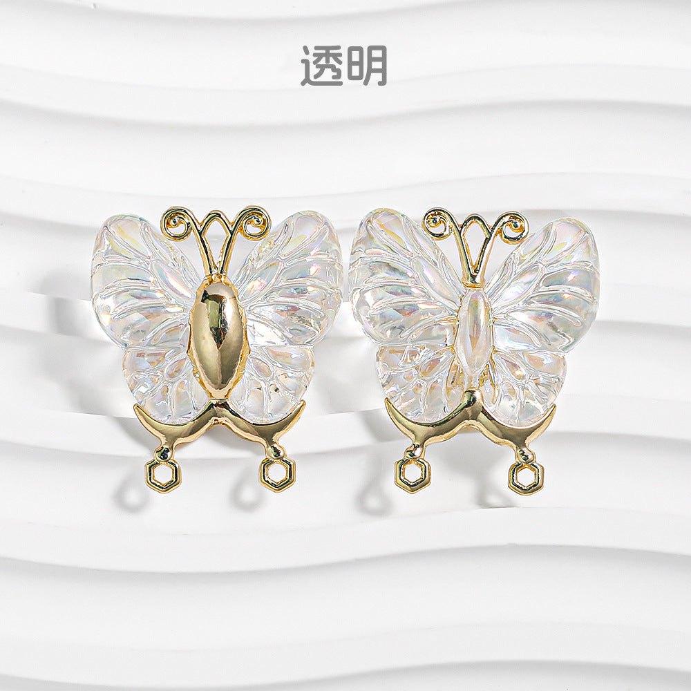 2.27NEW♥段階式割引有り♥【T133】プリンセスバタフライ（三つカン付き、合金、30×20×5ｍｍ、リースもストラップも使える）