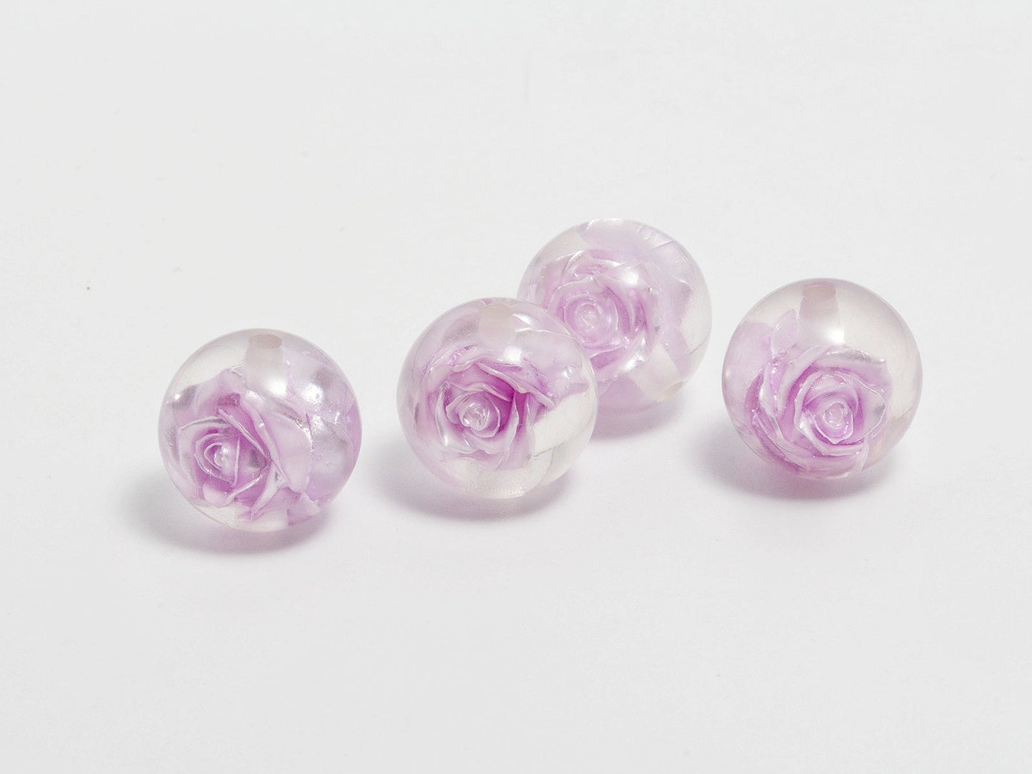 ♥人気♥6.19再入荷有り【T099】永遠のローズ（リアルバラ入りレジンビーズ、16ｍｍ）