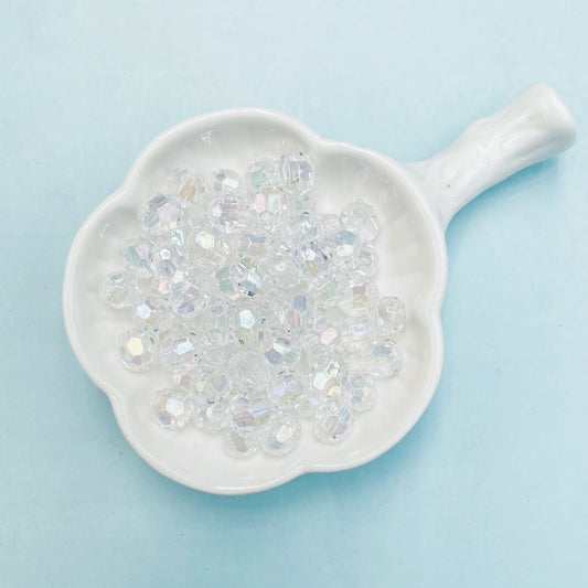 12.18NEW【T106】キラキラ地球・ミニ（クリア多面カット、アクリル、10ｍｍ）