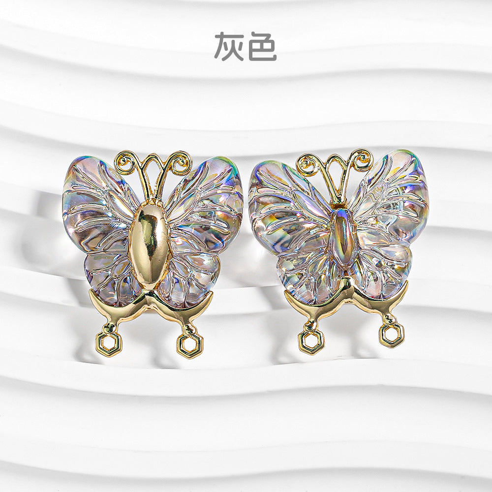 2.27NEW♥段階式割引有り♥【T133】プリンセスバタフライ（三つカン付き、合金、30×20×5ｍｍ、リースもストラップも使える）