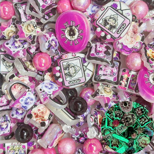 4.10NEW【A492】ぬいぐるみ楽園・SP（浮き彫りキャラビーズ約12種類とアクリルビーズ3種類）