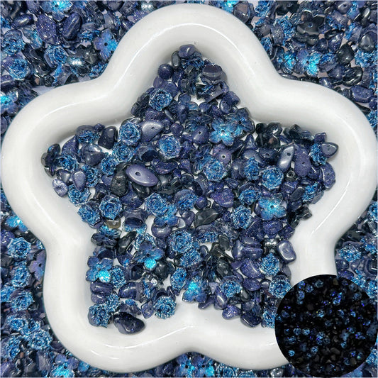 ♥大人気♥6.11再入荷【B025】暗夜の光（夜光ソフトバラ、ブルーサンドストーンのさざれ石、ガラス紫陽花）