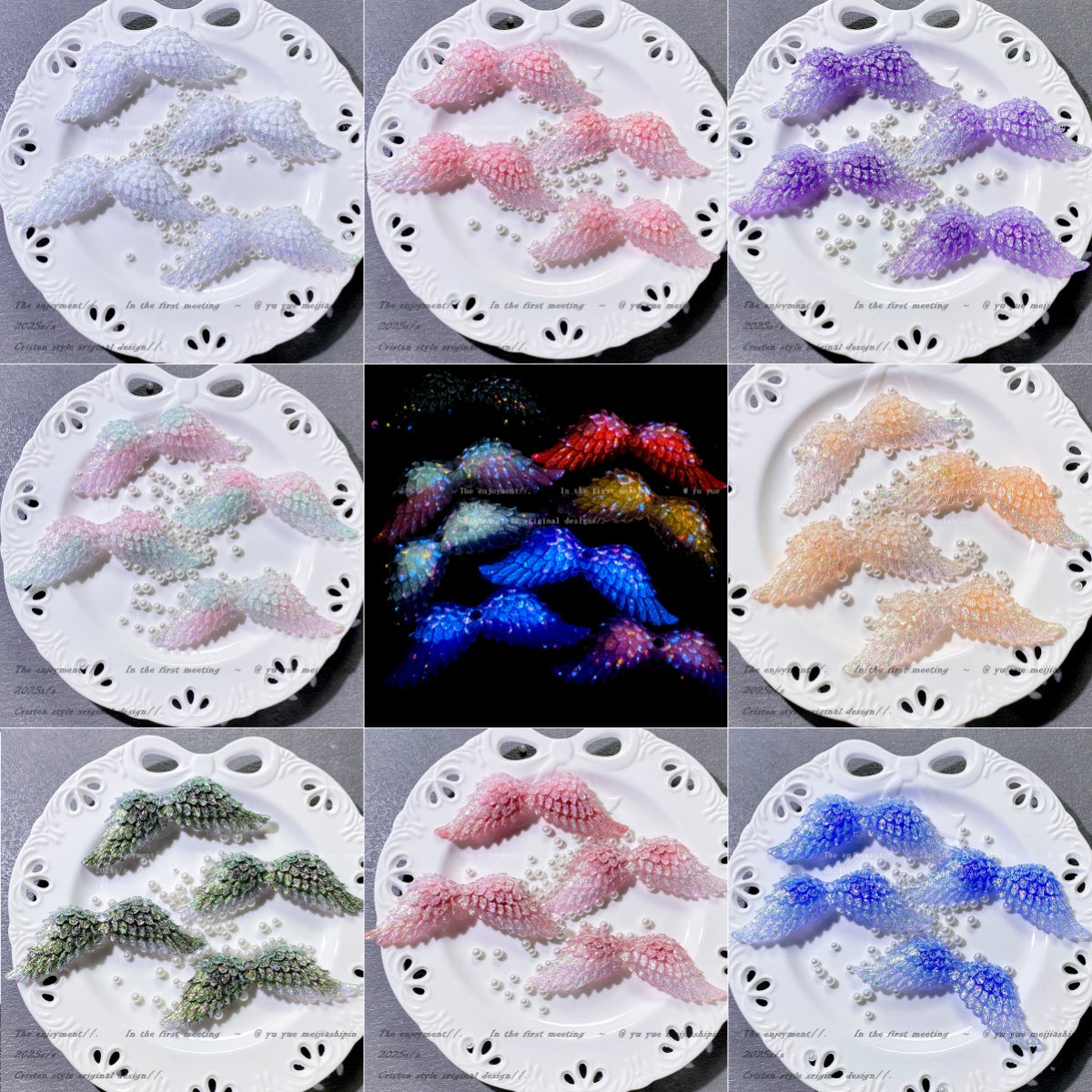 2.13NEW♥段階式割引♥【P098】キラキラ翼（夜光、レジン約100×33ｍｍ）