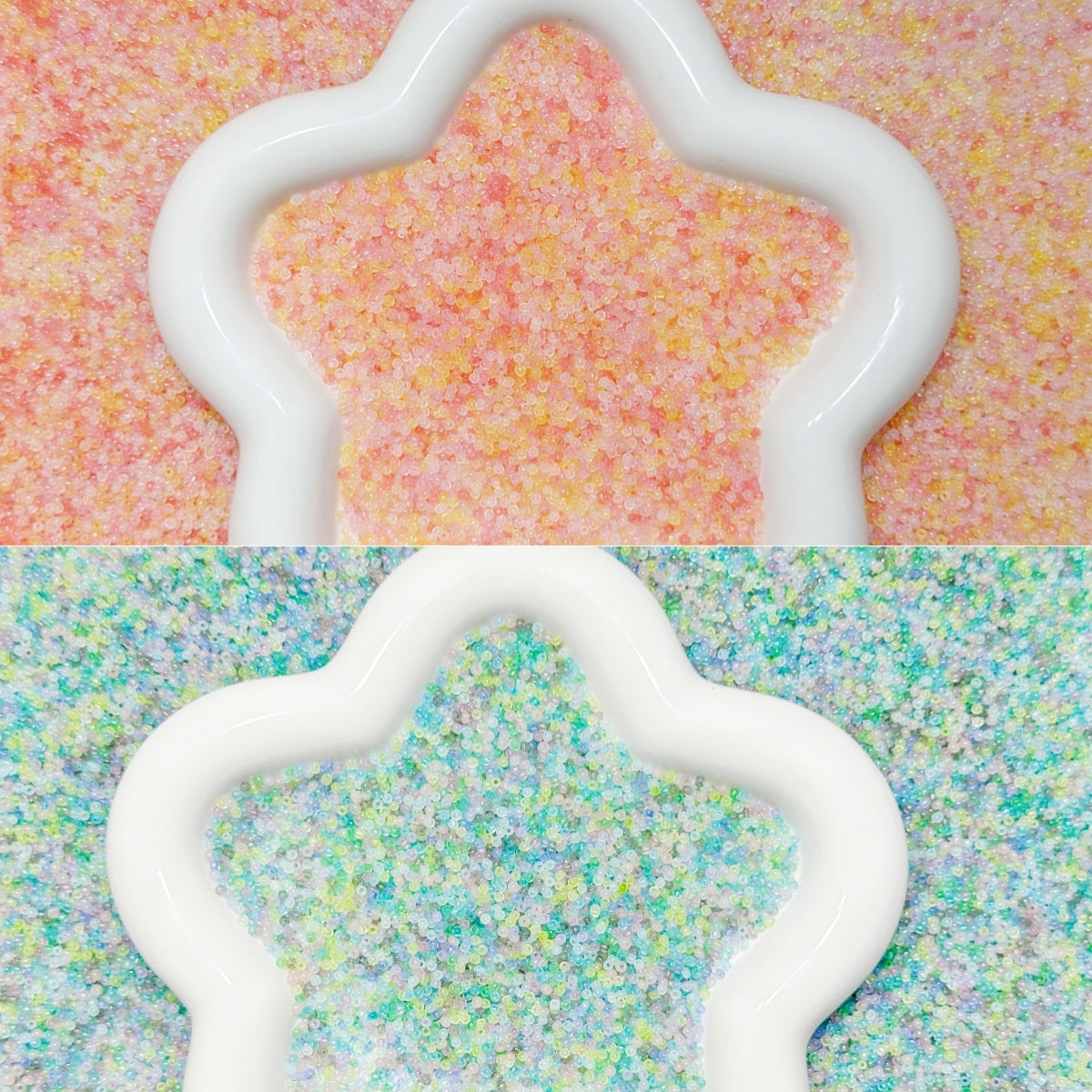5.28再入荷【T153】ちゅるちゅる星の砂（カラフル2ミックス各12色、カラス製、2mm）