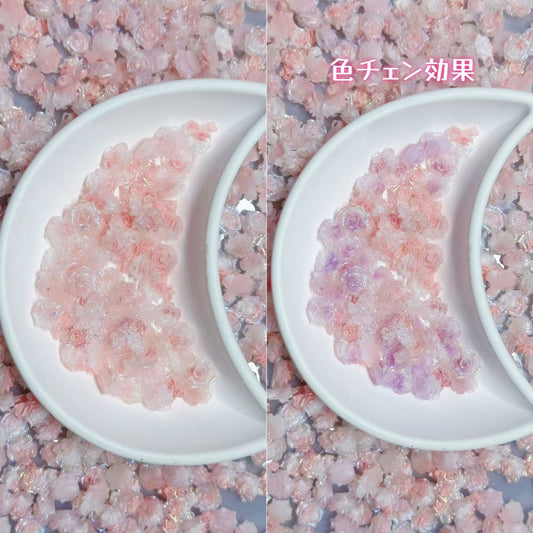 6.6NEW【A155】ピンクローズ（夜光ソフトバラ3種、30%UVカラーチェン）