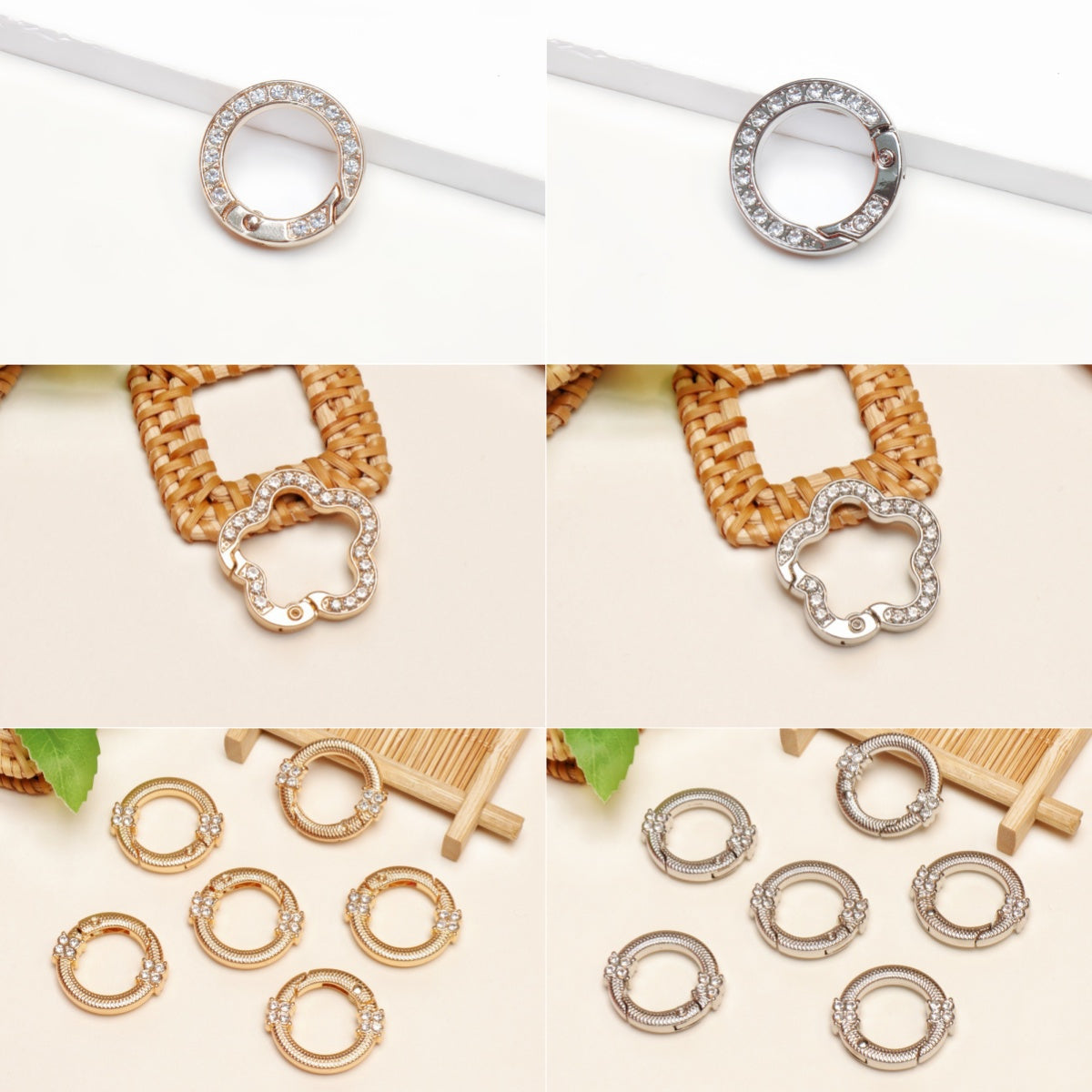 11.14更新あり（段階式割引あり）【P011】ダイヤ付き合金カラビナ（円形）