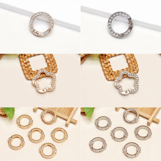 11.14更新あり（段階式割引あり）【P011】ダイヤ付き合金カラビナ（円形）