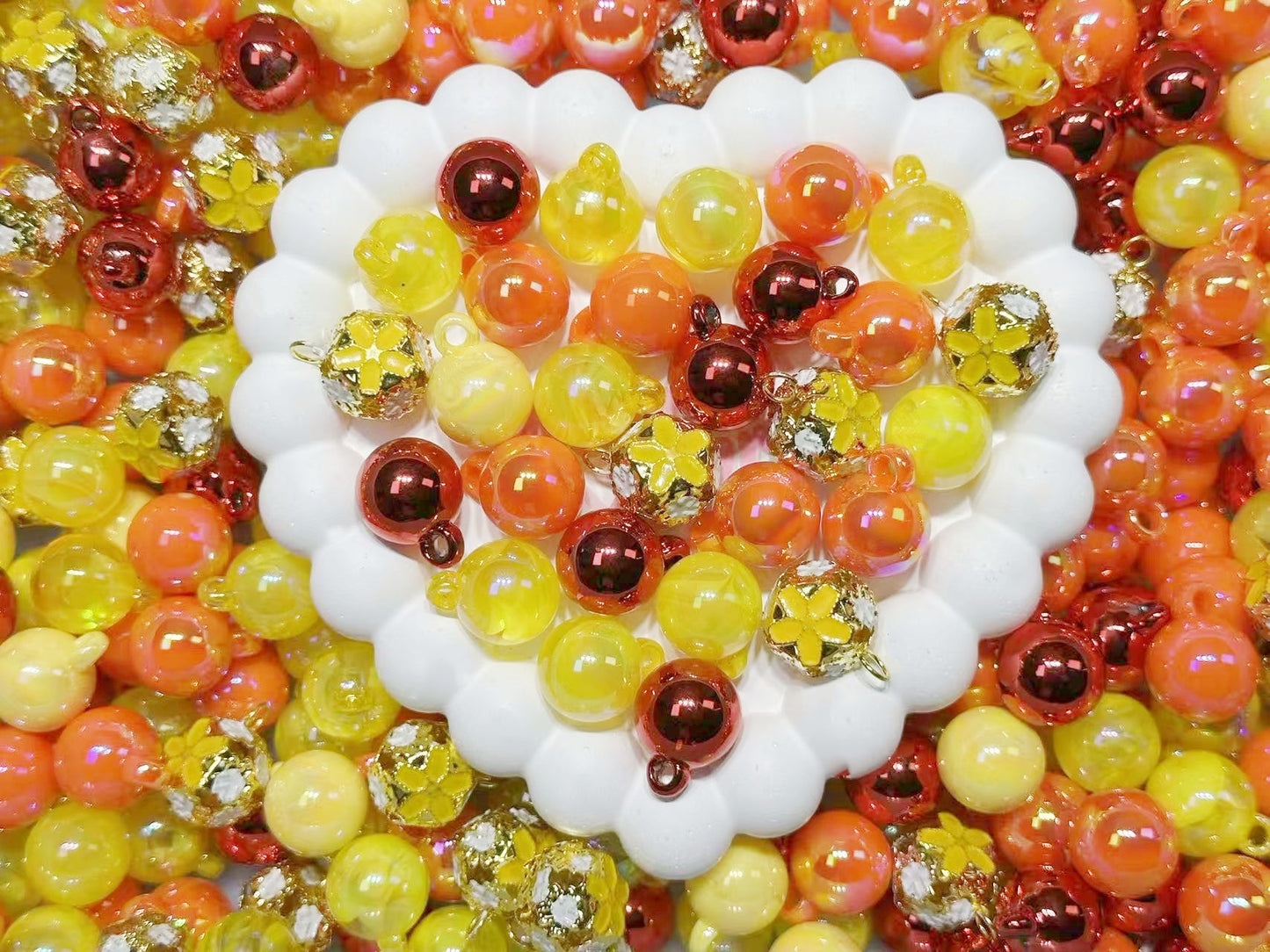 1.9NEW【L048】煉獄様（鬼滅の刃シリース最終弾かも、カン付きビーズ4種類のリース用）