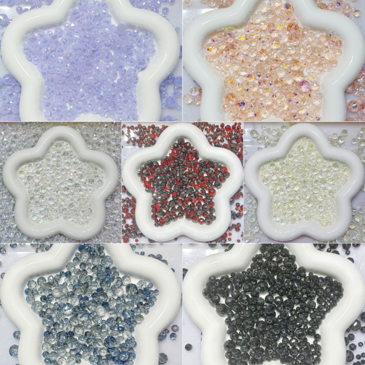 5.15再入荷♥段階式割引に変更♥【A138】キラキラ多面カットミックス大集合（多サイズ、ガラス、ブレスやストラップ作り）