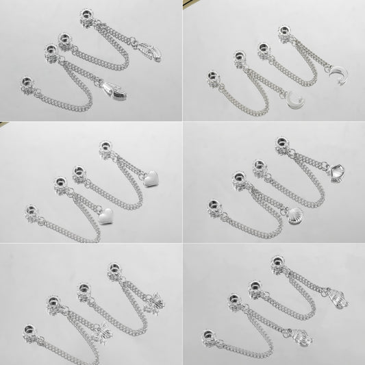 9.9再入荷と更新あり（段階式割引あり）【P066】チェーン付きロンデル・流蘇（ブレスレットやストラップなどのDIYパーツ）